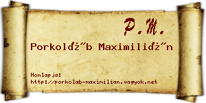 Porkoláb Maximilián névjegykártya